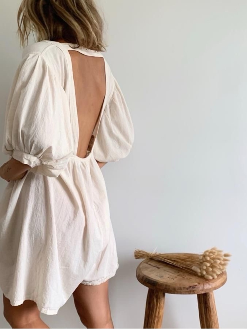 Avy & Co Sol Bloomer Playsuit Romper Cotton Crepe Buttermilk M/L